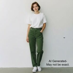 BDG Urban Outfitters Mom High Rise‎ Corduroy Pants Olive Green 27~100% Cotton